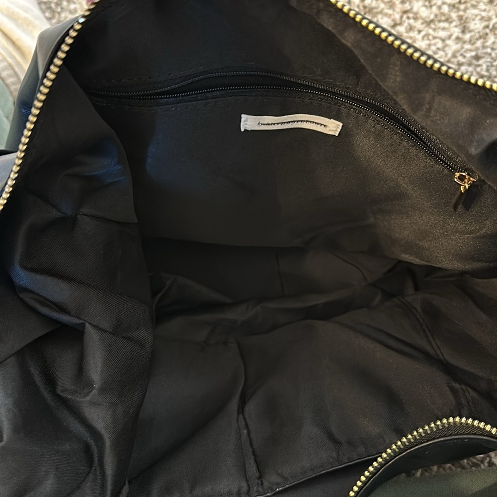 Anthropologie Timmie Faux-Leather Black Slouchy Shoulder Bag NWT - Picture 7 of 7